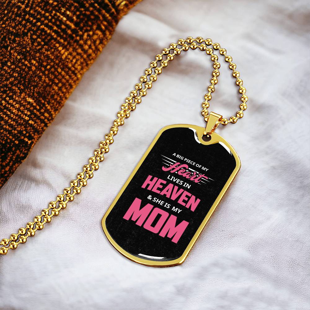Remembering My Mom - Army Tag Necklace, Dog Tag Necklace