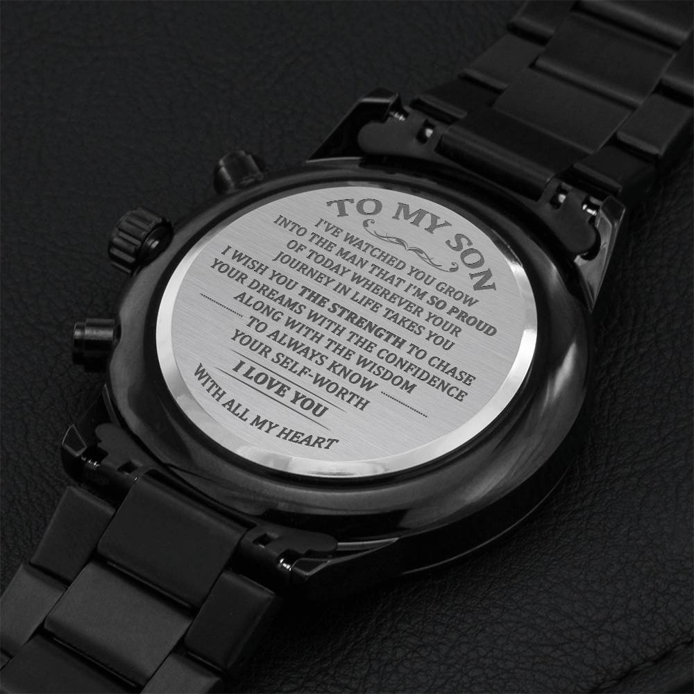 Gift For Son - Today - Watch Engraving Chronograph Watch