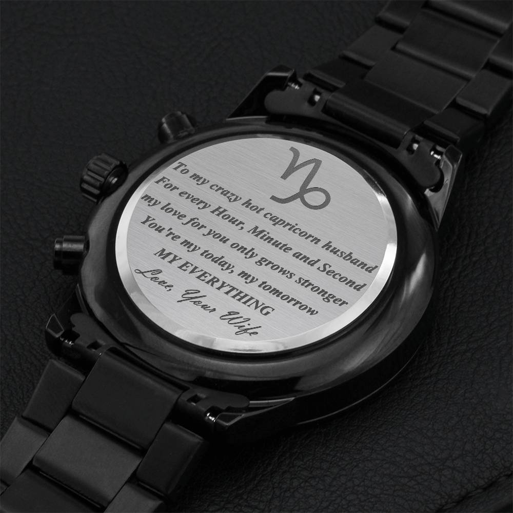 Capricorn Husband Love Time Watch Engraving Chronograph Watch