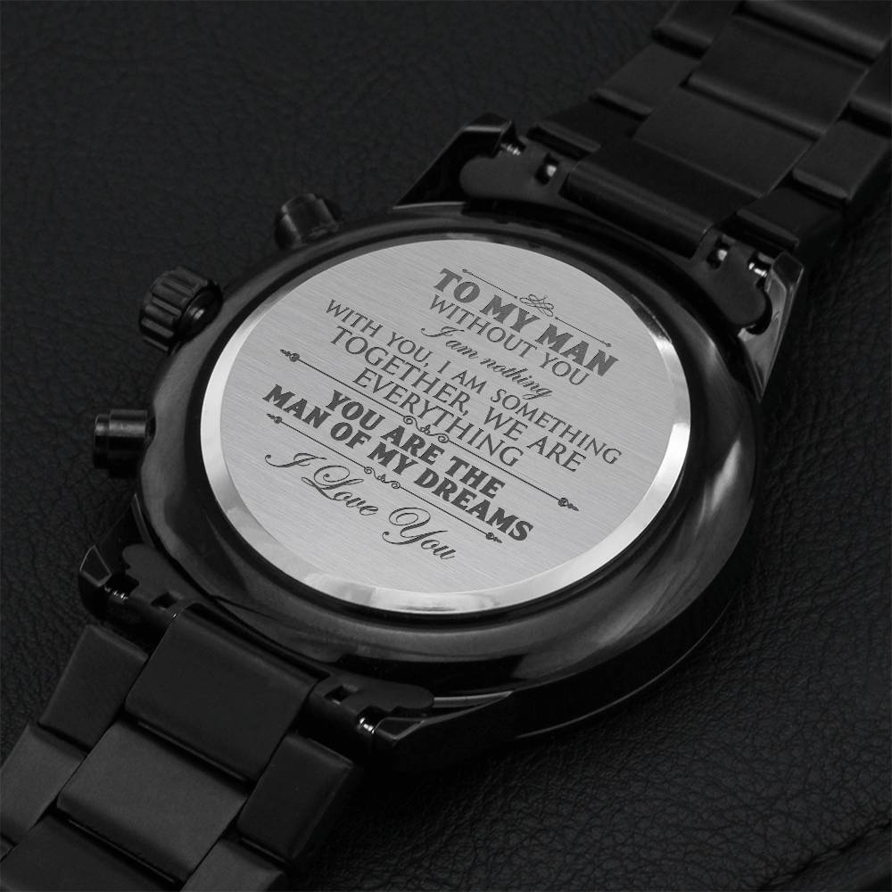 To My Man Engraved Gift Watch Engraving Chronograph Watch