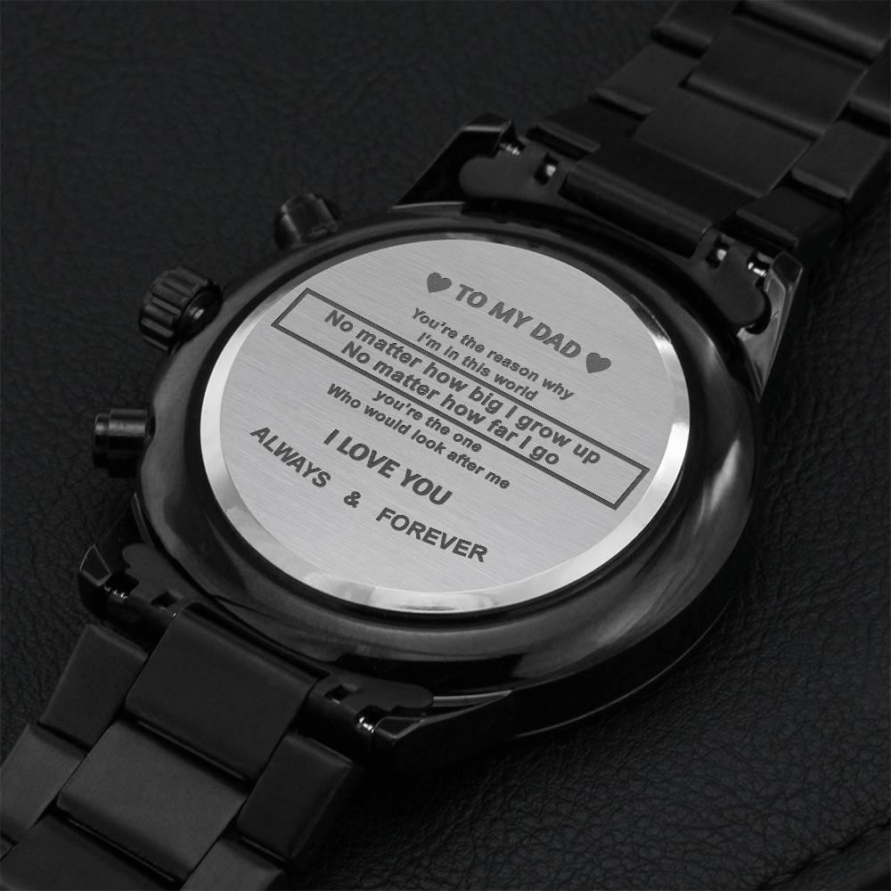 For Dad 3 Engraving Chronograph Watch