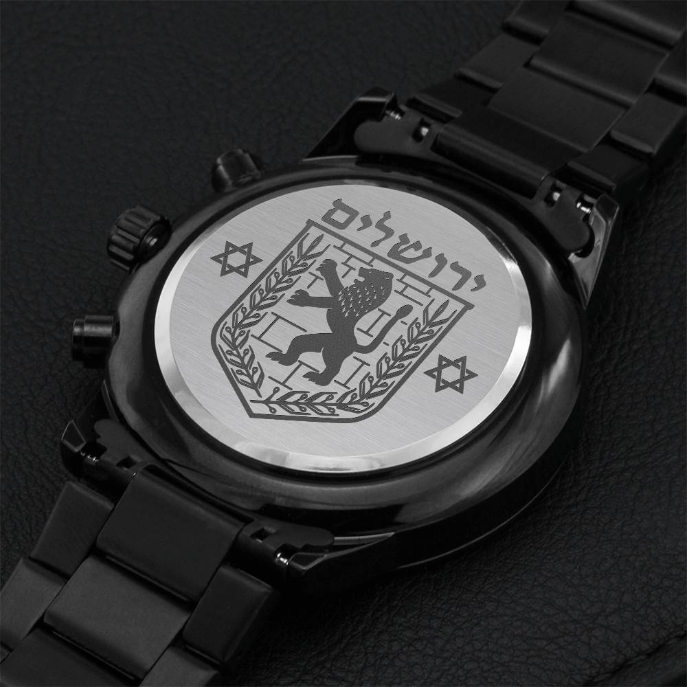 Jerusalem Identity Engraved Men's Luxury Chronograph Watch Engraving Chronograph Watch