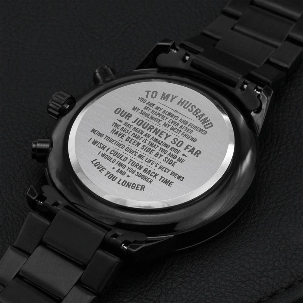 Engraved Watch - Gift For Husband On Anniversary Birthday Gifts For Husband Engraving Chronograph Watch