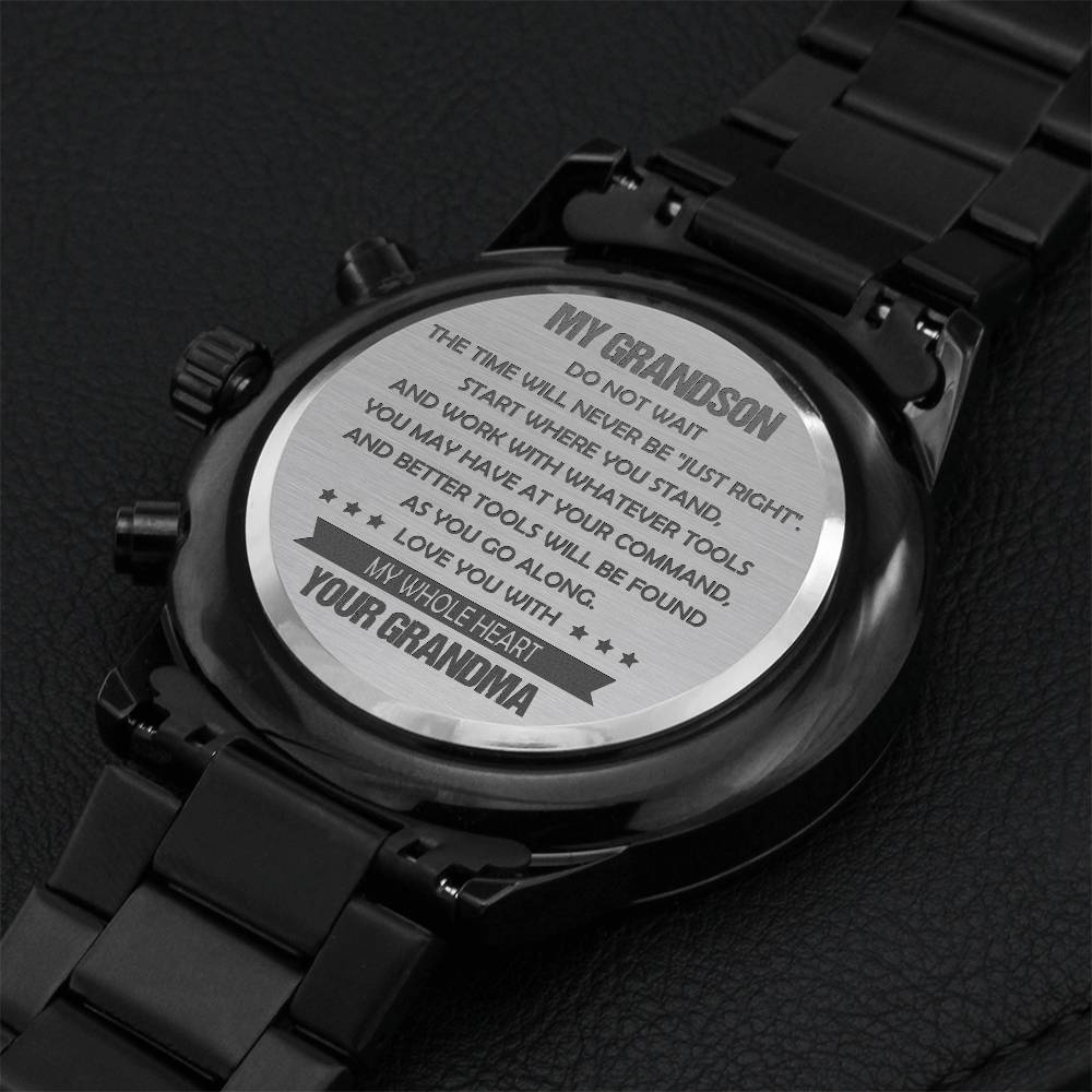 Chronograph Watch From Grandma To Grandson - 464 Engraving Chronograph Watch