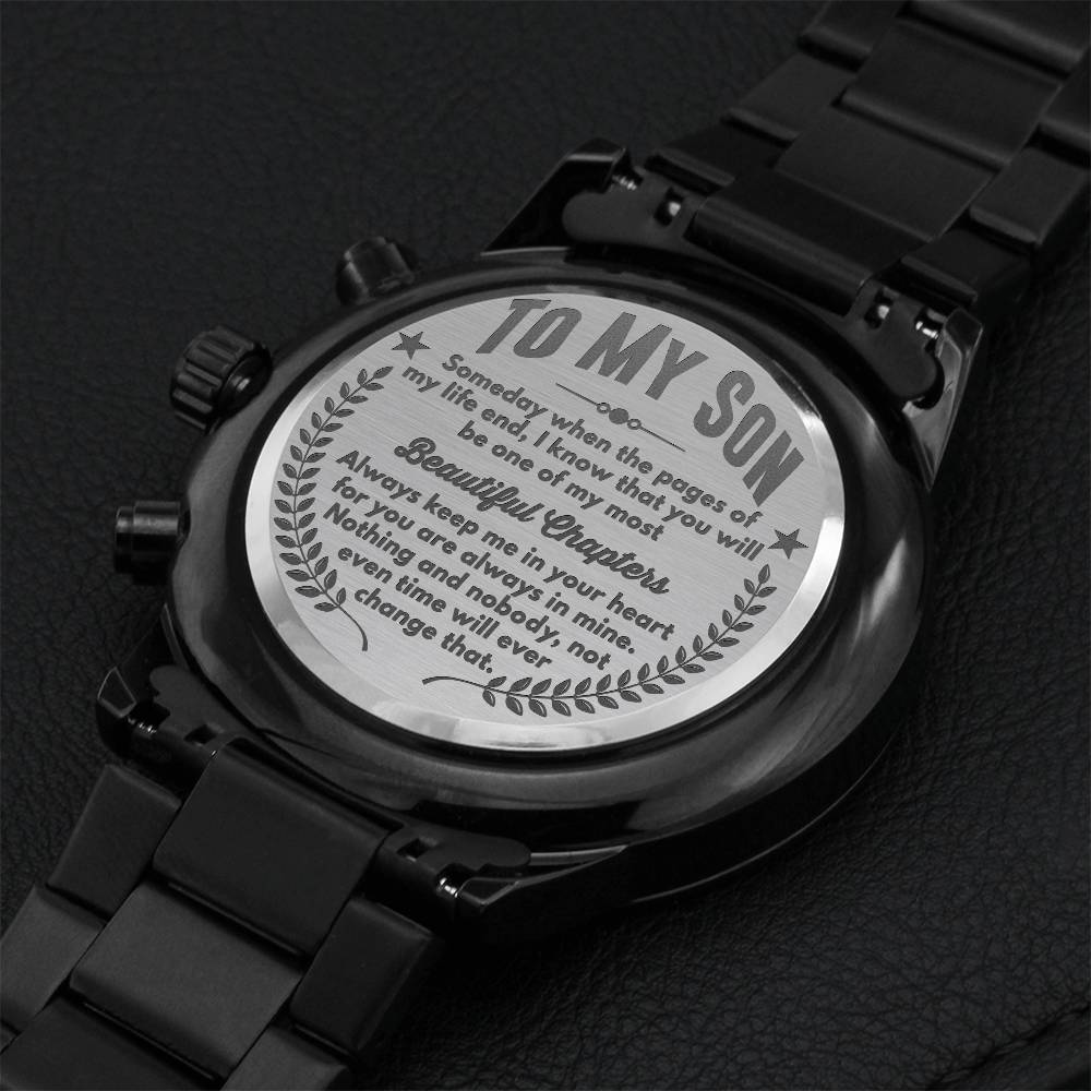 To My Son Most Beautiful Chapters - Chronograph Watch Engraving Chronograph Watch