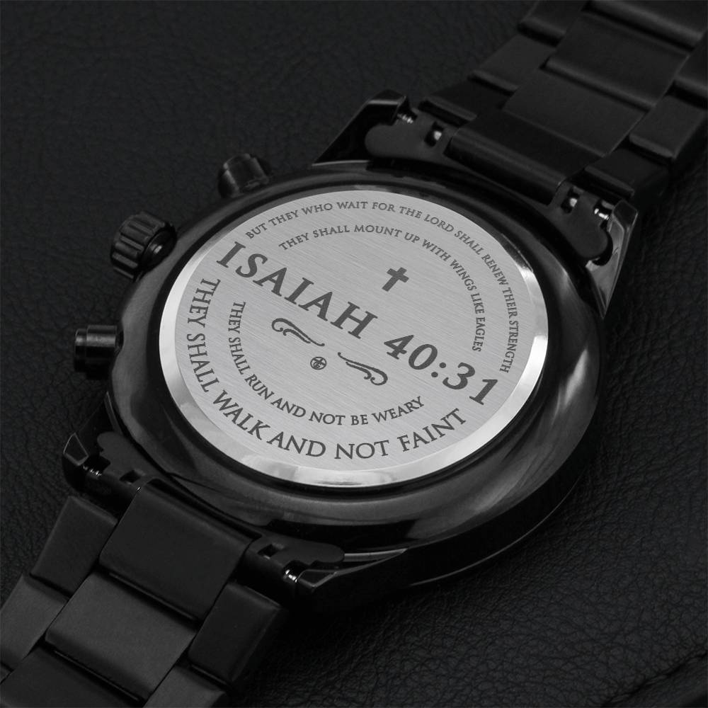 Isaiah 4031 Engraved Watch Engraving Chronograph Watch