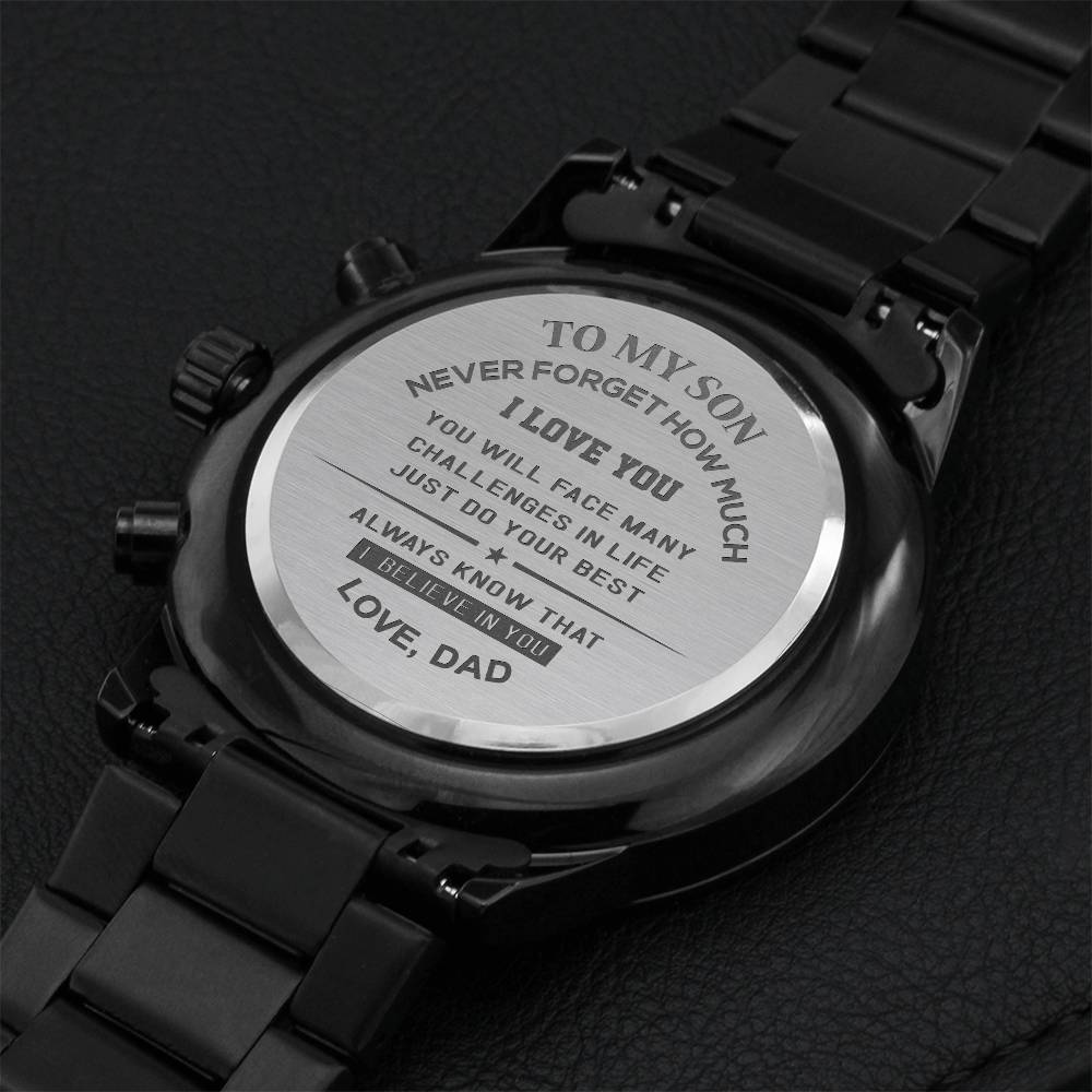 Perfect Gift For Son Engraving Chronograph Watch