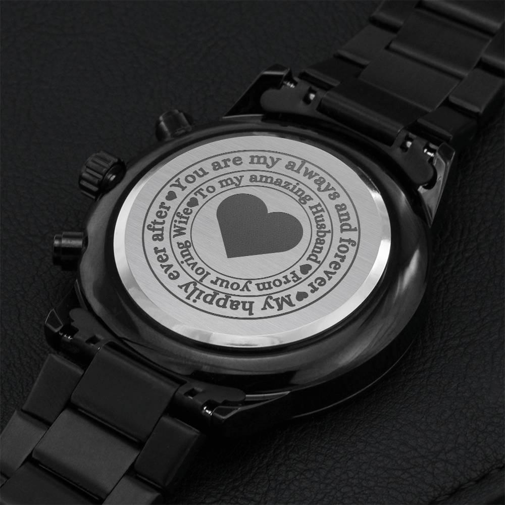 To My Amazing Husband-engraved Chronograph Watch Engraving Chronograph Watch