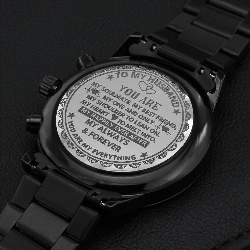 Gift For Husband Engraving Chronograph Watch