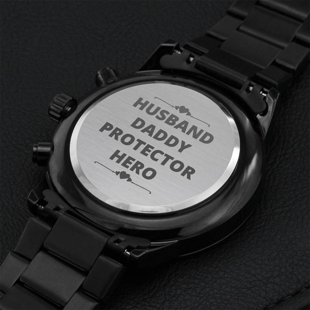 Husband Daddy Protector Hero - Chronograph Watch Engraving Chronograph Watch