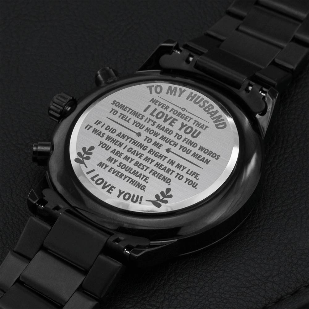 Husband Gift Gift For Husband On Wedding Day Engrave Watch For Husband From Wife Wife To Husband Wedding Watch Engraving Chronograph Watch