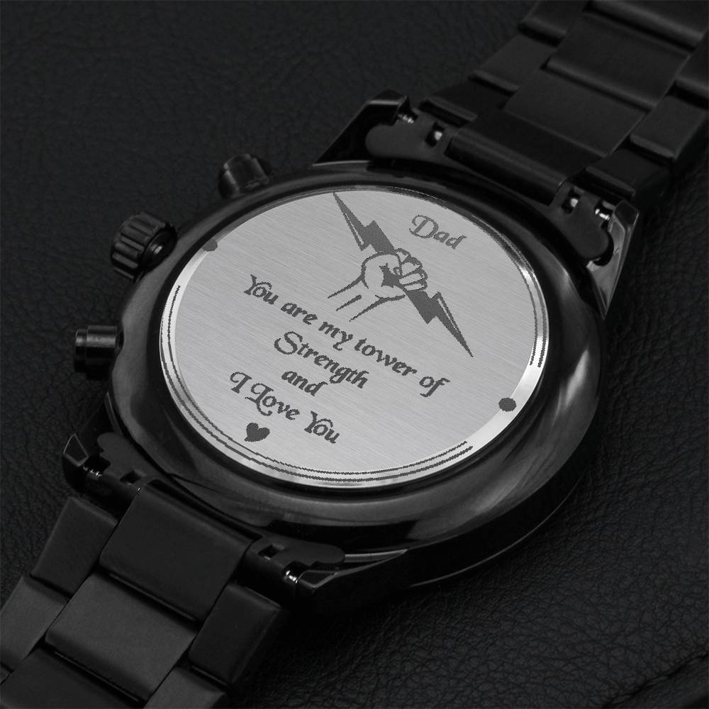 Tower Of Strength Engraving Chronograph Watch