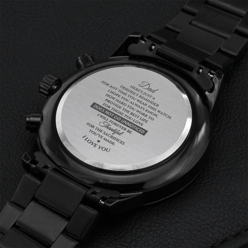 Dad Here's Just A Friendly Reminder Engraving Chronograph Watch