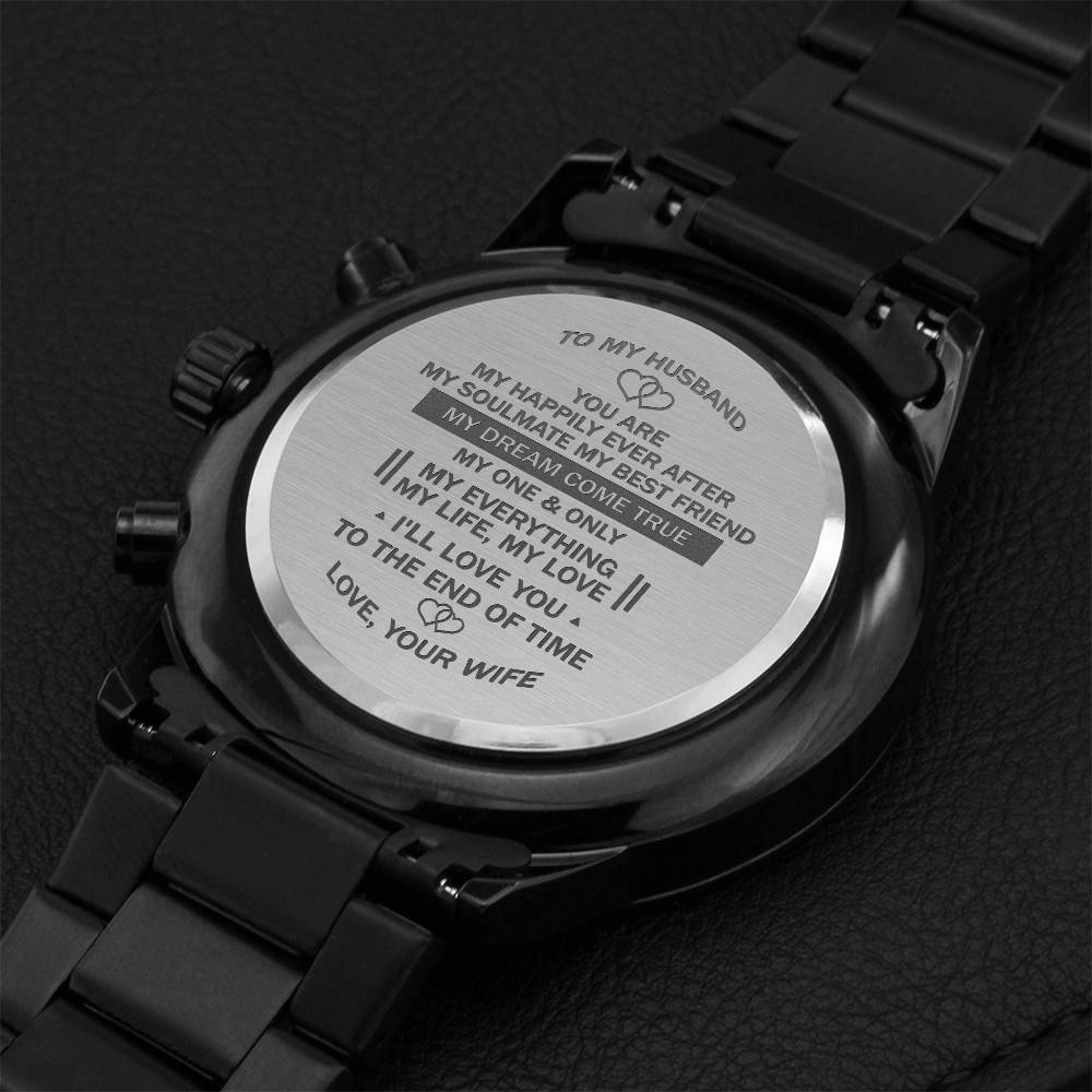 Gift For Husband - Happily Ever After - Watch Engraving Chronograph Watch