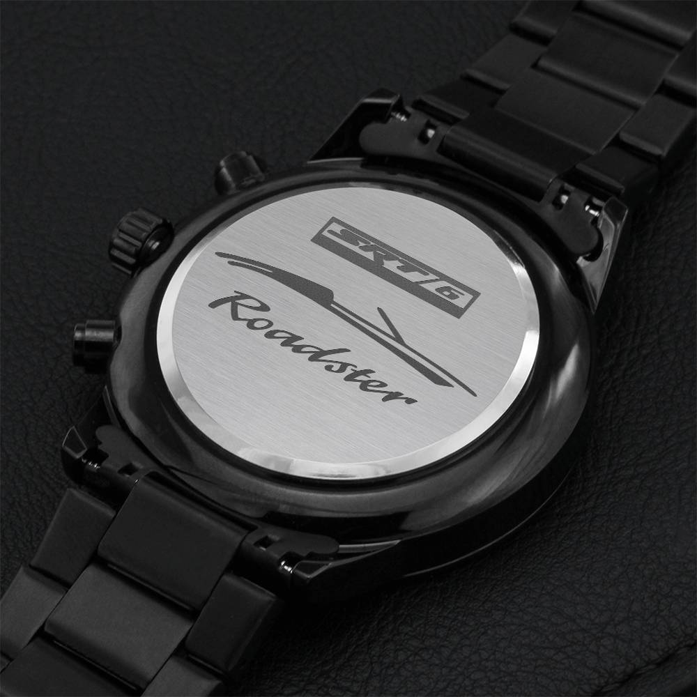 Chrysler Crossfire Srt6 Roadster Car Lovers Engraved Black Chronograph Watch For Him Crossfire Lovers Gift Engraving Chronograph Watch