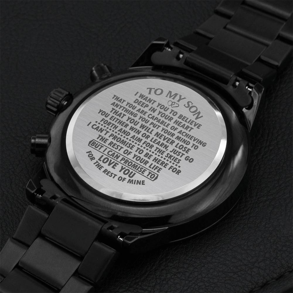Chronograph Watch - A Heart Melting Gifts For Son Engraving Chronograph Watch