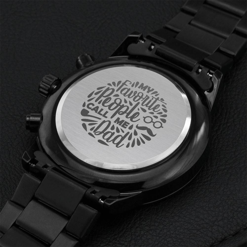 People Call Me Dad Engraving Chronograph Watch