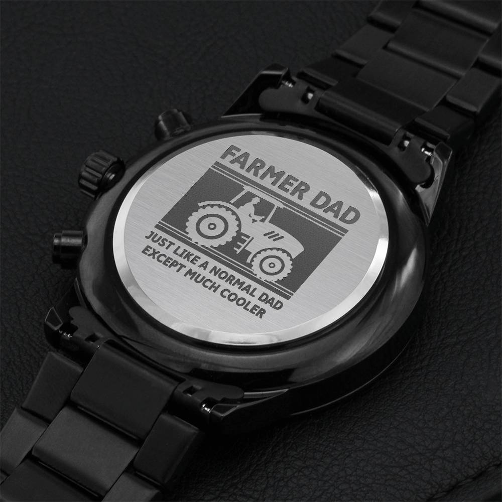 Farmer Dad Just Like A Normal Dad Except Much Cooler Watch Engraving Chronograph Watch