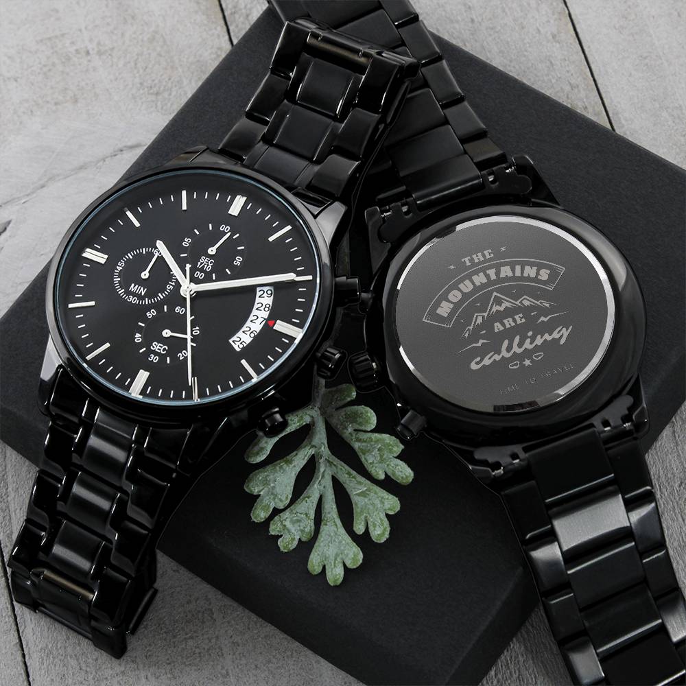 Time To Travel Engraving Chronograph Watch