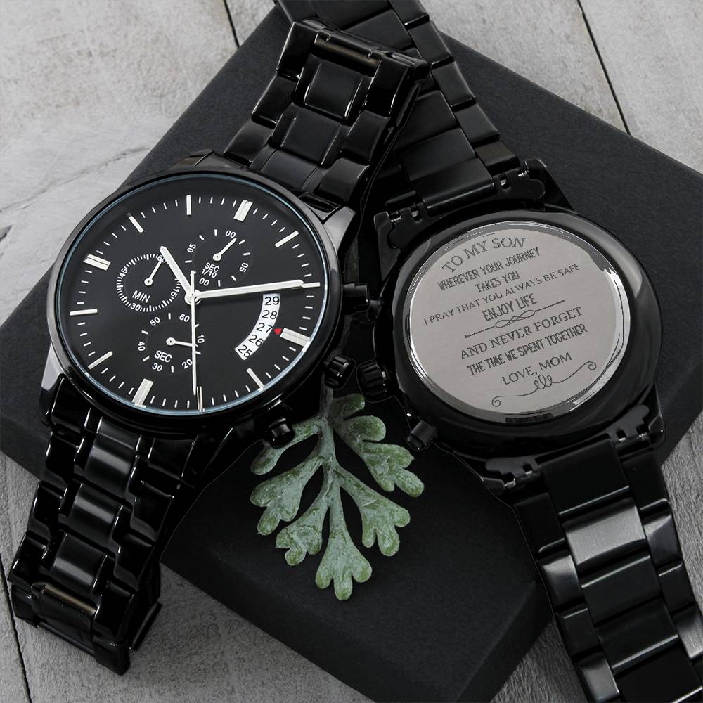 Enjoy Life Engraved Watch For Men From Mom Engraving Chronograph Watch