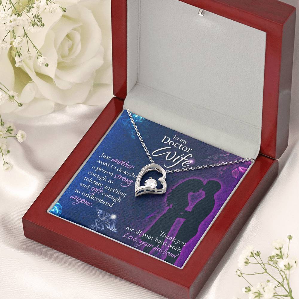 To My Doctor Wife Thank You For All Your Herd Work Love Your Husband Forever Love Necklace