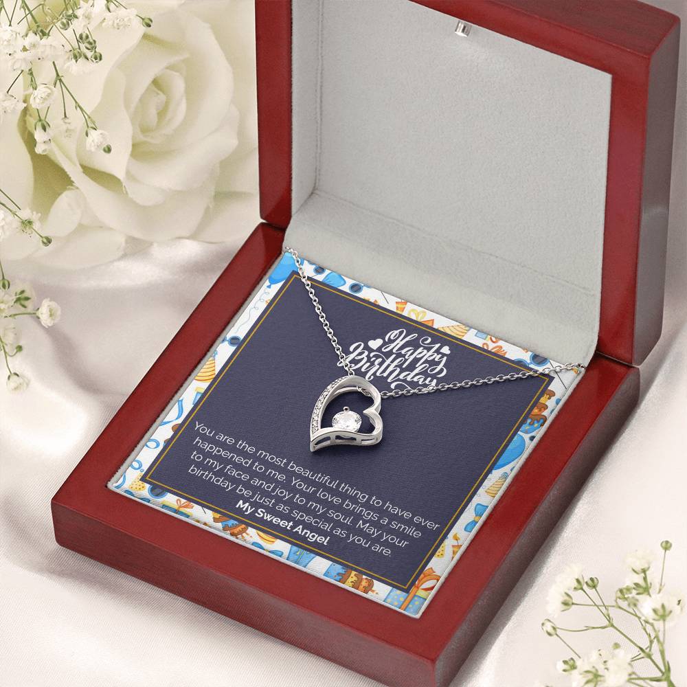 Daughter Birthday Gift From Mom Happy Birthday Sweetheart Infinity Necklace Gift From Mom To Daughter Forever Love Necklace