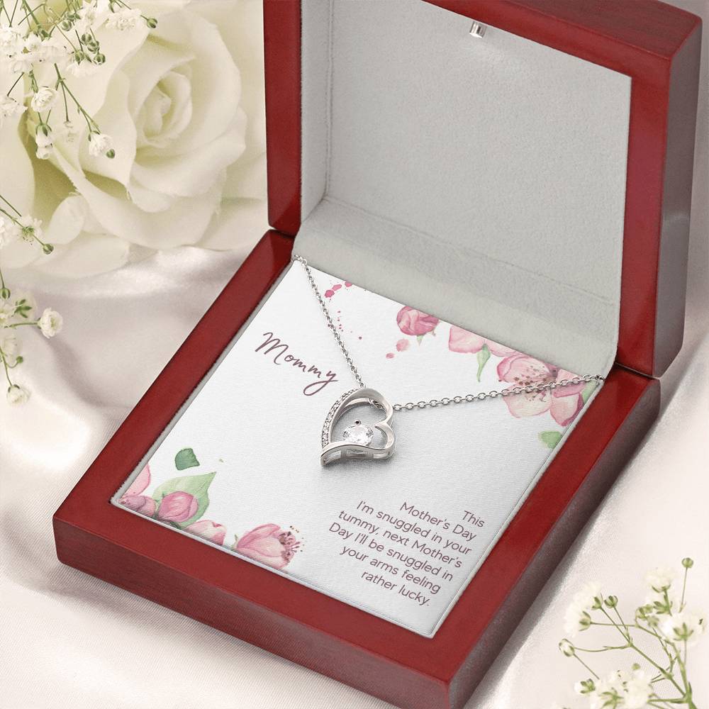 Mommy This Mother's Day I'm Snuggledin Your Tummy Forever Love Necklace