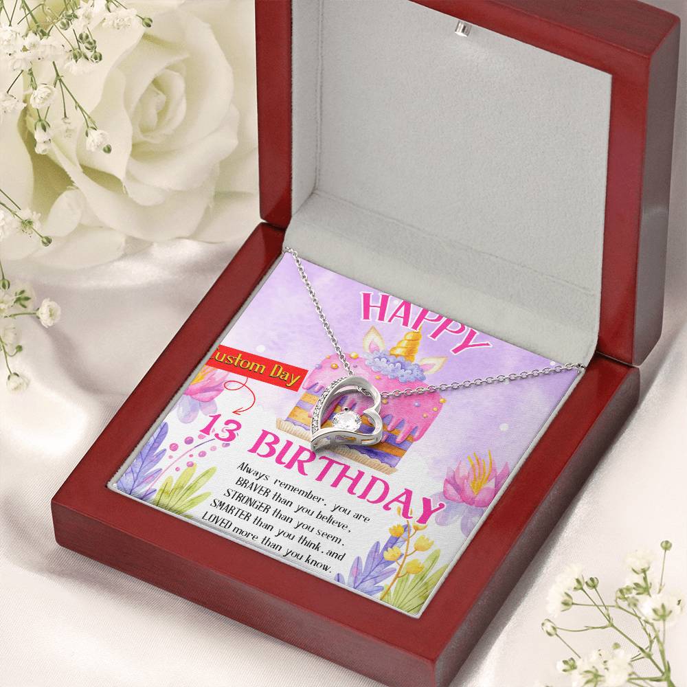 Birthday Necklace For Her Customize Birthday Necklace Birthday Necklace Pendant 13Th Birthday Necklace Gift Birthday Necklace Gift Forever Love Necklace