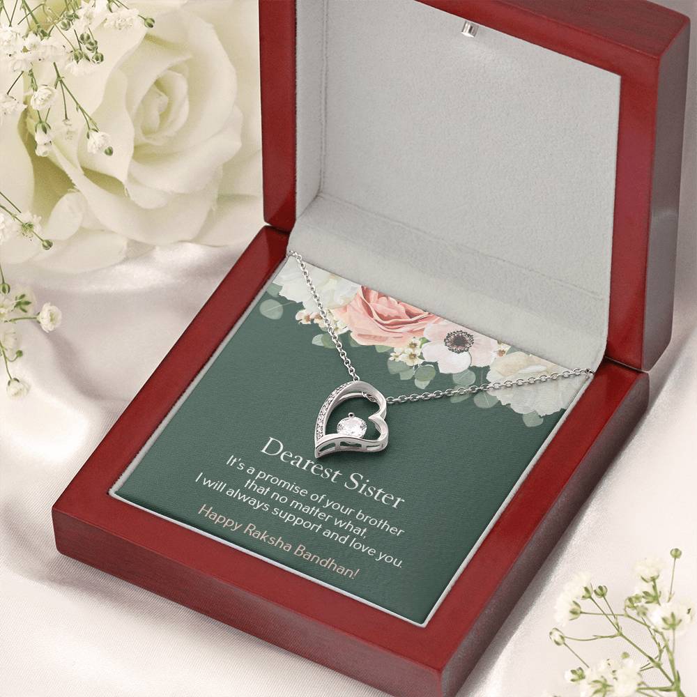 Dearest Sister Happy Raksha Bandhan 925 Sterling Silver Pendant 1 Forever Love Necklace