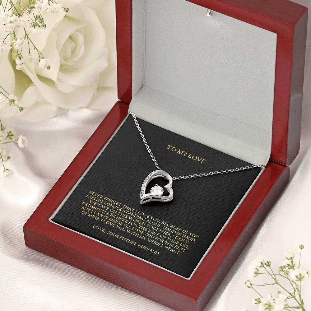 To My Love Heart Necklace..never Forget Forever Love Necklace