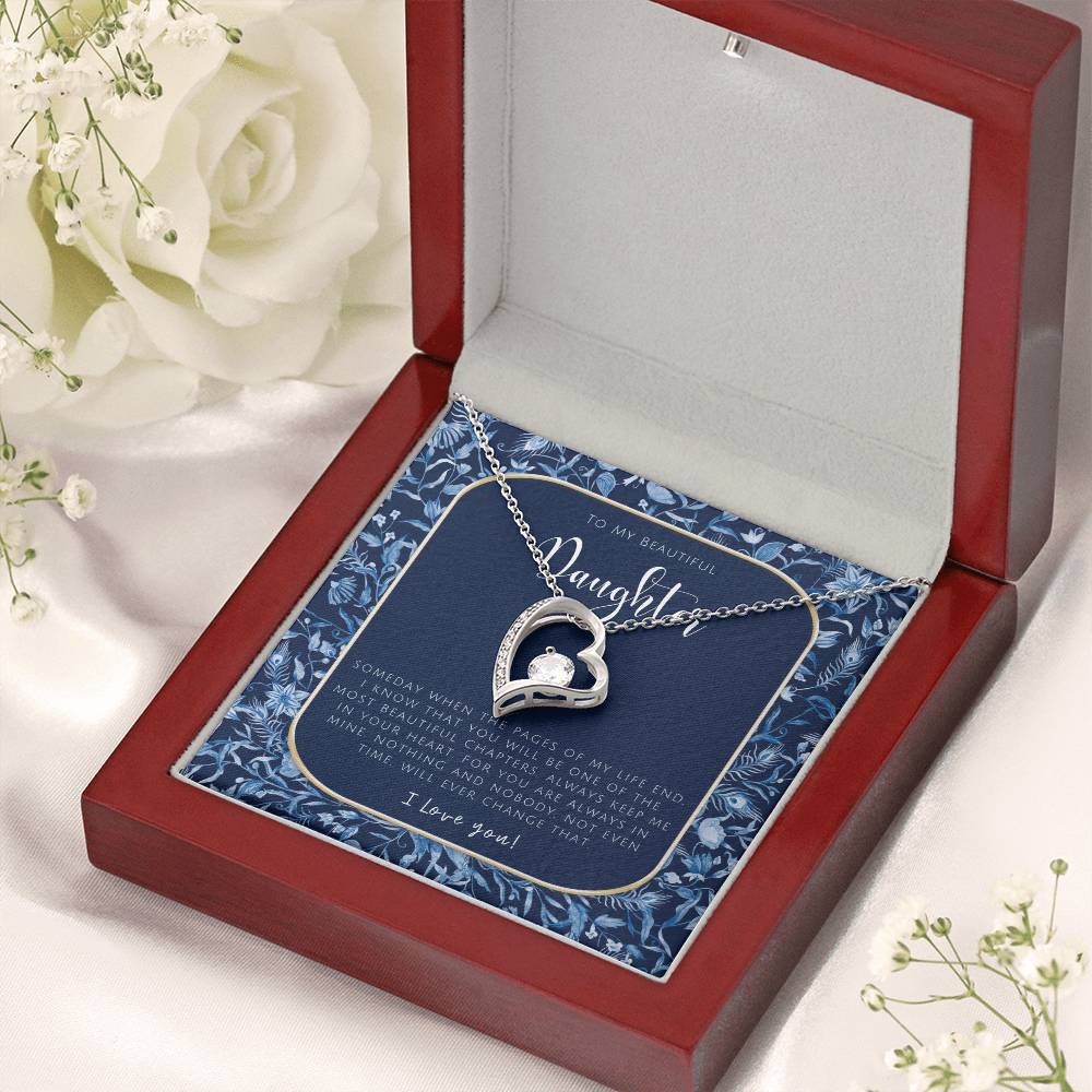 To My Beautiful Daughter Necklace Daughter Gift To My Daughter Necklace From Mom To My Daughter Necklace From Dad Forever Love Necklace