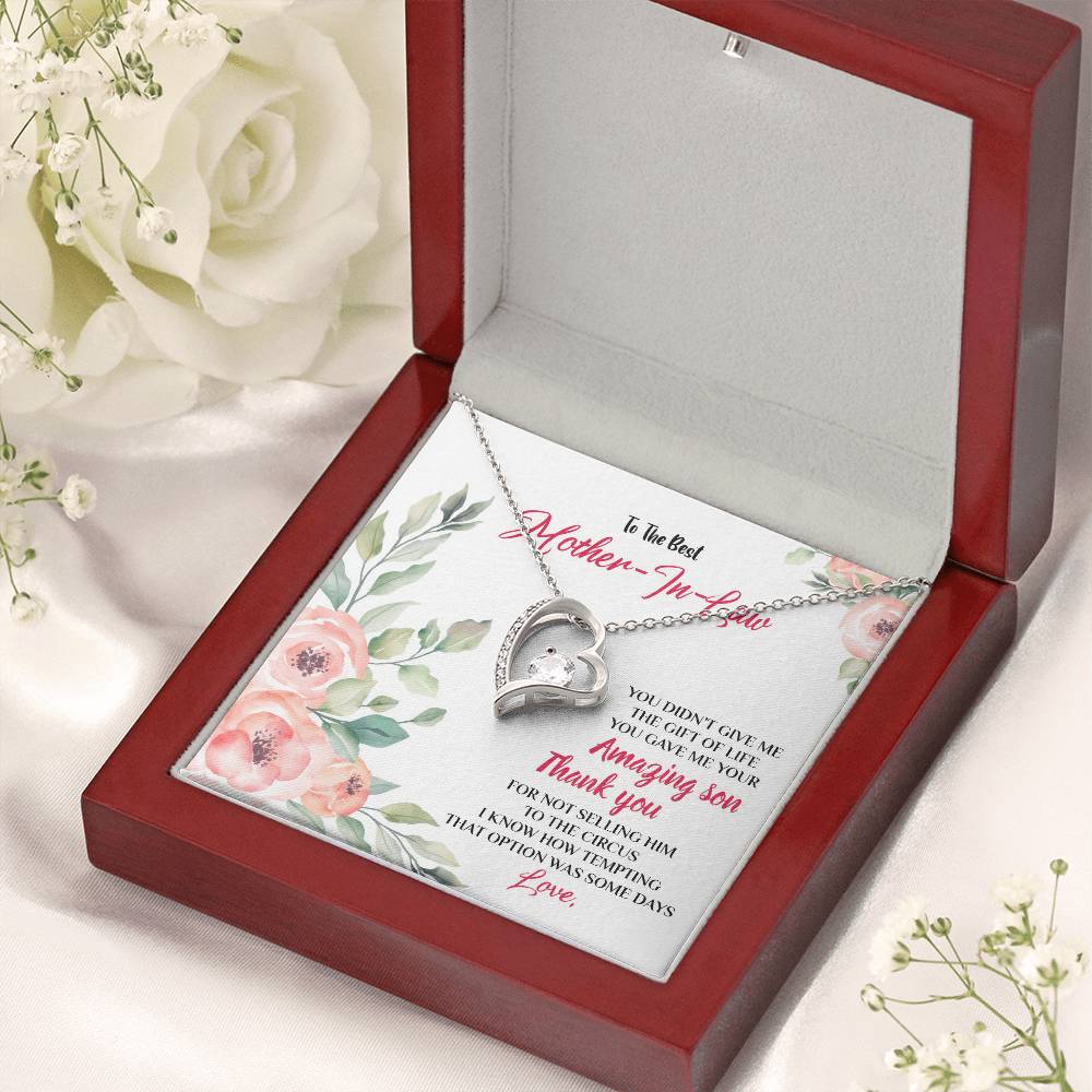 Happy Mother's Day Gift Best Mother In Law Forever Love Necklace