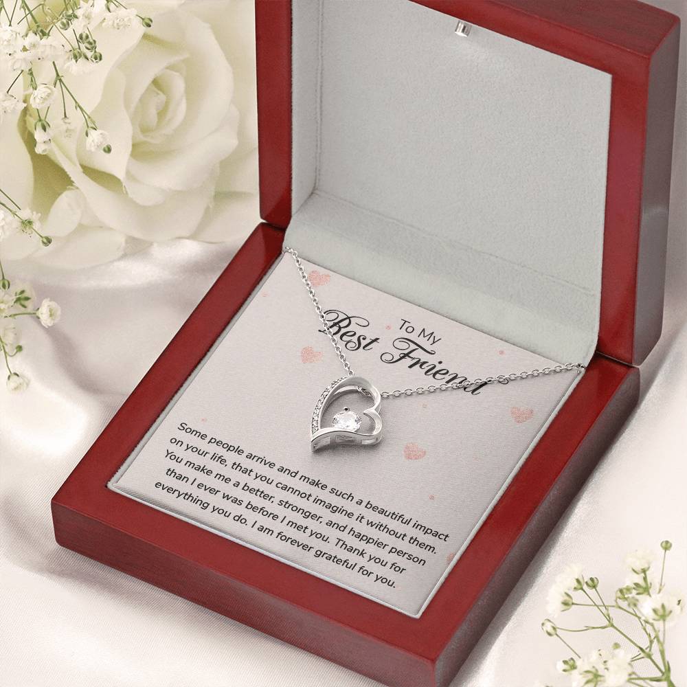Best Friend Gift Best Friend Necklace Best Friend Distance Gifts Best Friend Birthday Gift To My Best Friend Hearts Necklace Forever Love Necklace