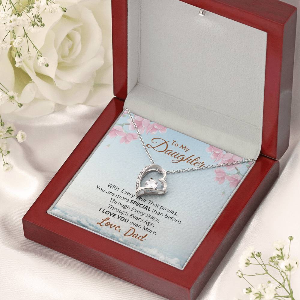 Special Heart Pendant For Daughter Forever Love Necklace