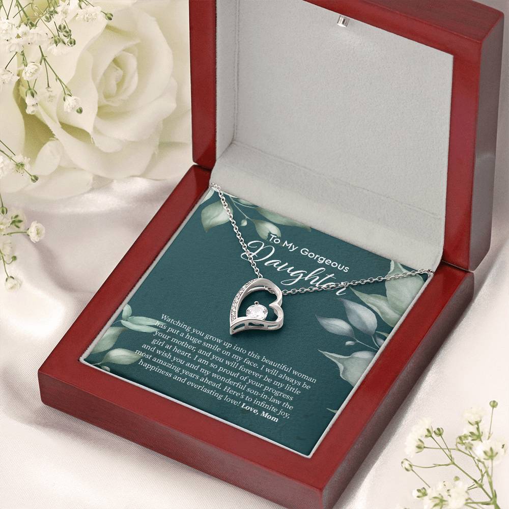 Bride Gift From Mom To Daughter On Wedding Day Gift For Daughter On Wedding Day From Mother Wedding Necklace Gift To Daughter Forever Love Necklace