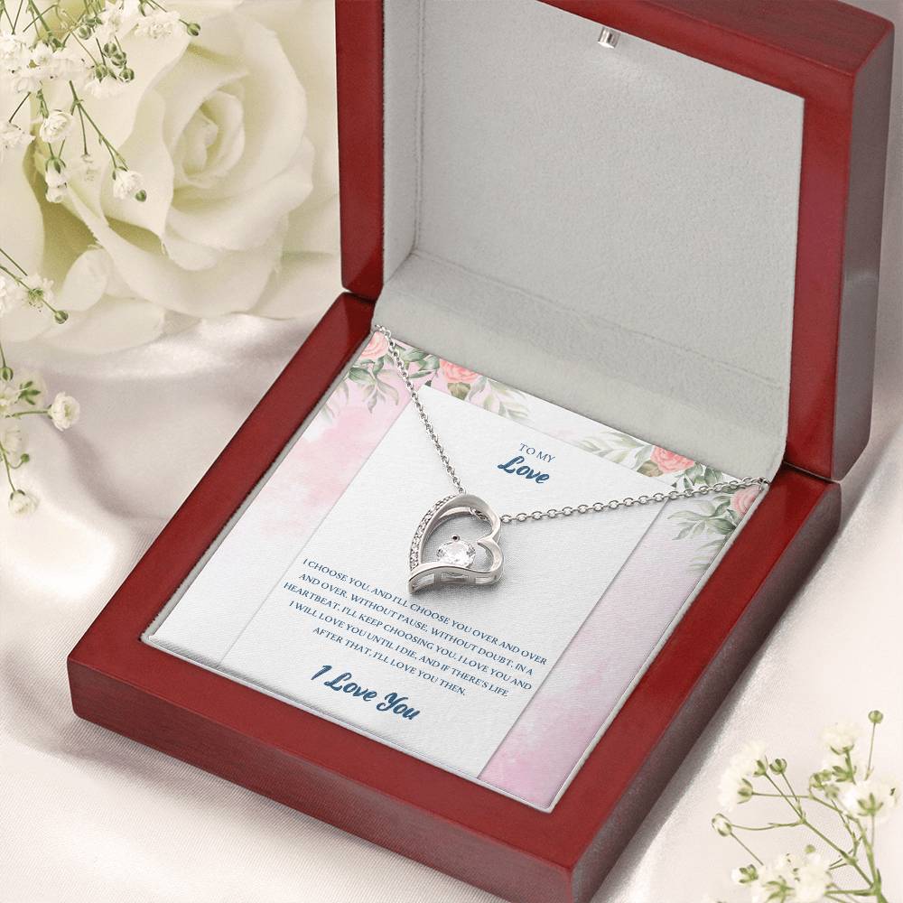 Love Promise Heart Necklace Promise Necklace For Girlfriend Birthday Best Heart Necklace Gift For Girlfriend Christmas Forever Love Necklace