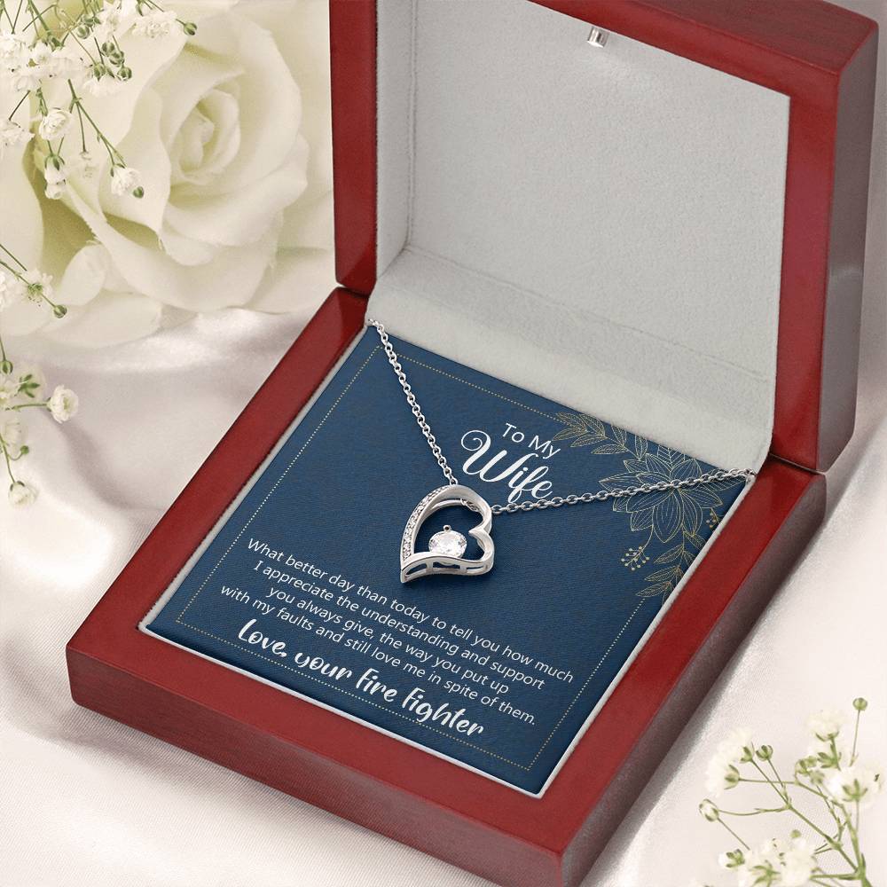 I Appreciate Your Understanding - Love Fire Fighter Forever Love Necklace