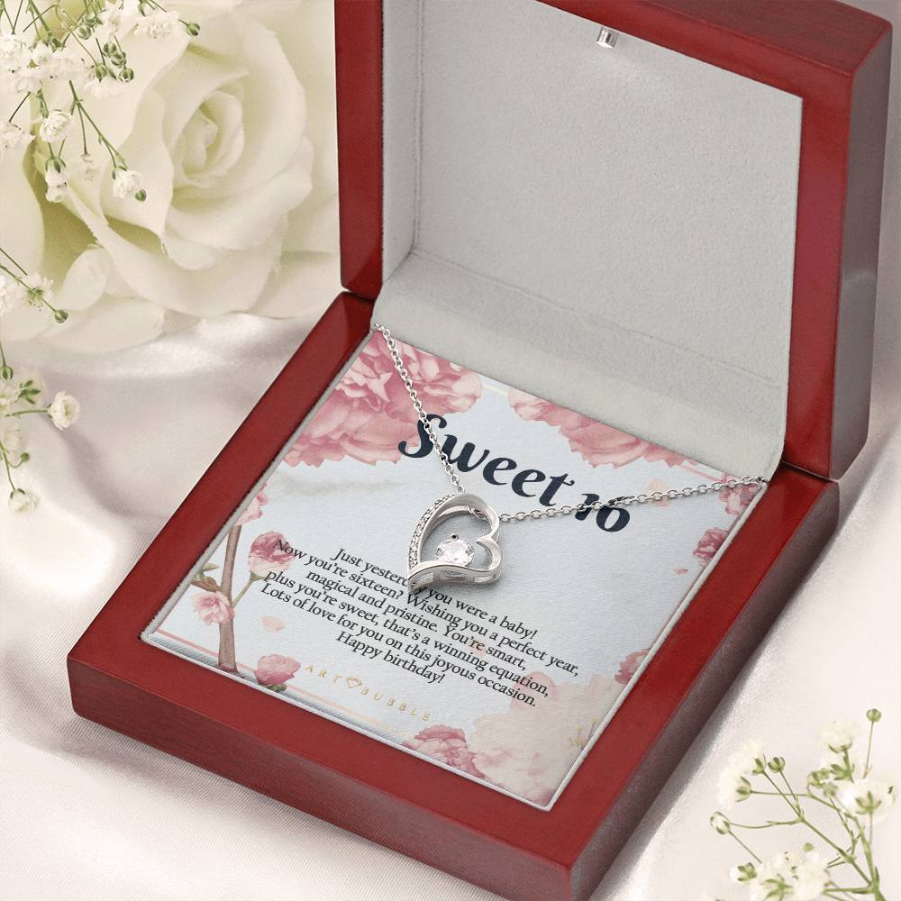 16th Birthday Gift Girl Sweet Sixteen Necklace Jewelry For 16th Sweet Sixteen Birthday Jewelry Gift For Daughter Niece Bff Forever Love Necklace