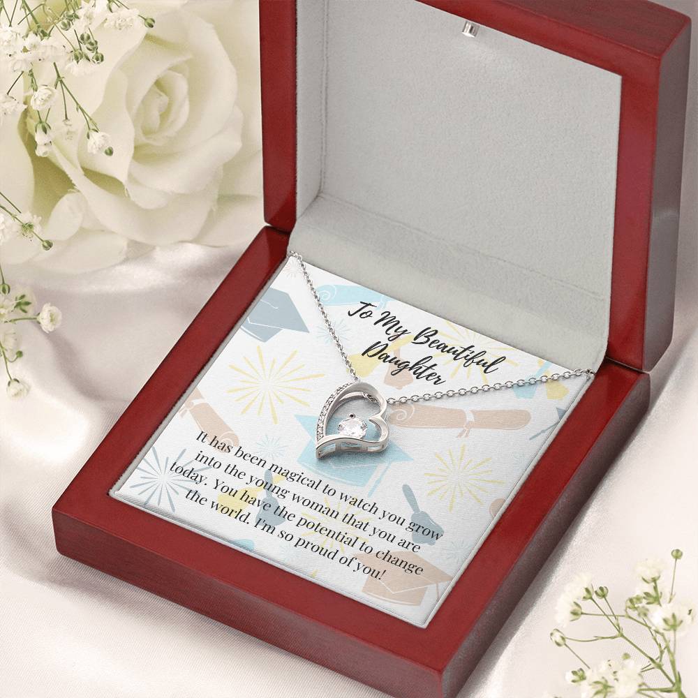 To My Beautiful Daughter Necklace Graduation Necklace For Daughter Graduation Gift For Daughter Graduation Gift For Daughter Forever Love Necklace