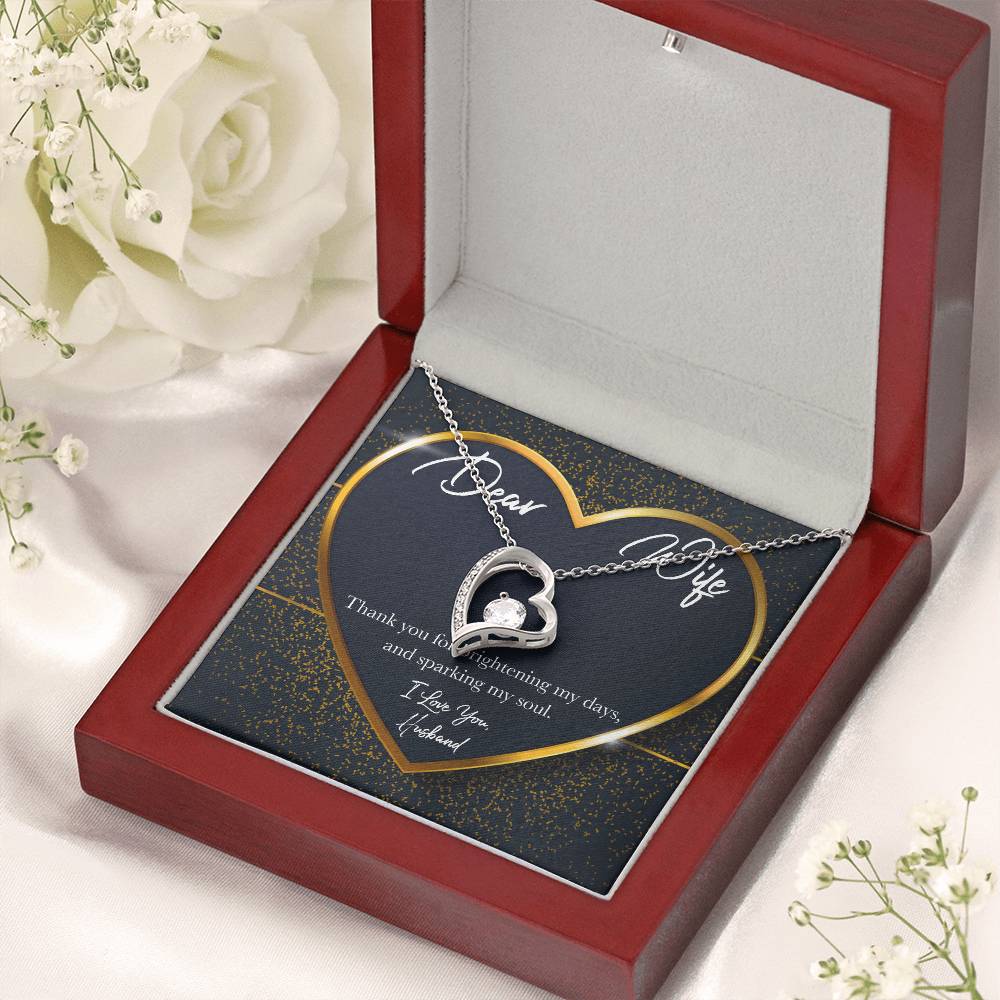 Anniversary Gift For Wife To My Wife Necklace Present For Wife Marriage Gifts Gift Ideas For Wife Wife Heart Necklace Birthday Forever Love Necklace