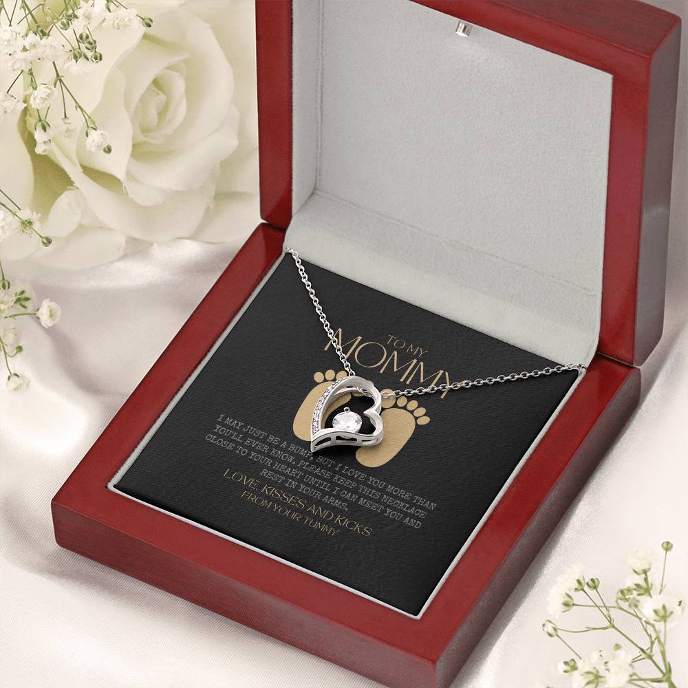 Baby shower gift New Mommy Necklace Pregnant Wife Gift To My Mommy I May Just Be A Bump But I Love You More Than You Ever Know