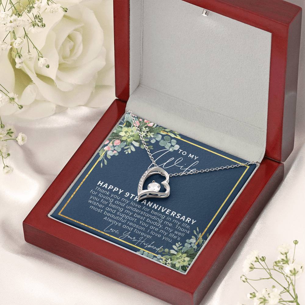 9 Year Anniversary Gift For Wife 9th Anniversary Gifts 9 Year Wedding Anniversary Gift Ideas 9th Wedding Anniversary Gift For Forever Love Necklace