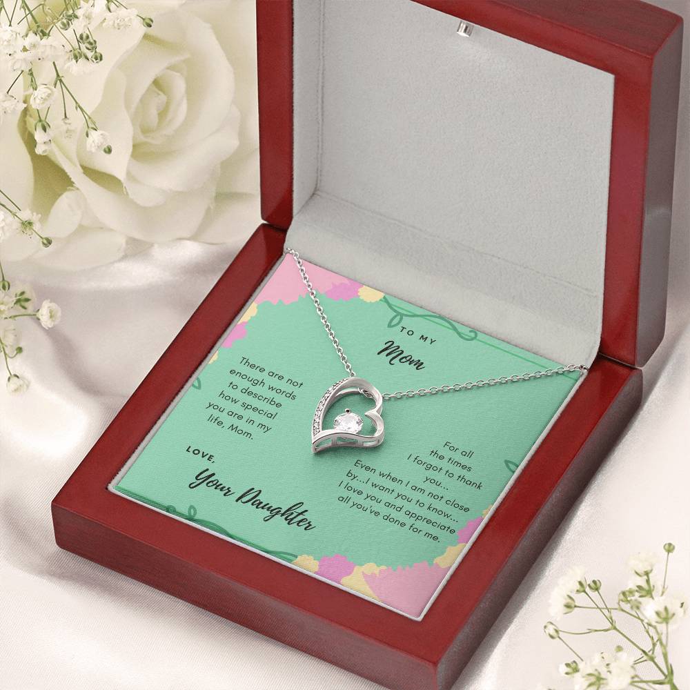 To Mom Thank You Necklace Forever Love Necklace