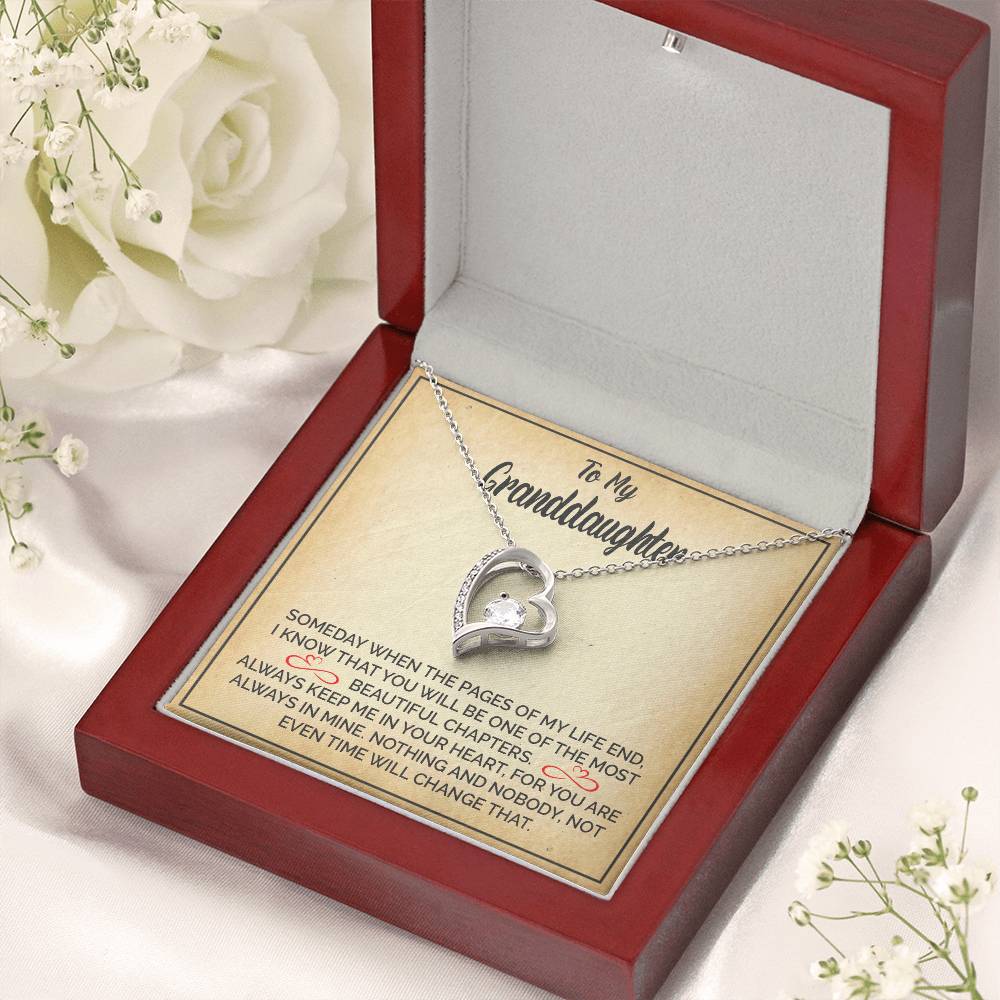 To My Granddaughter - I Will Always Be There For You Grandpa - Granddaughter Necklace Granddaughter 1 Forever Love Necklace