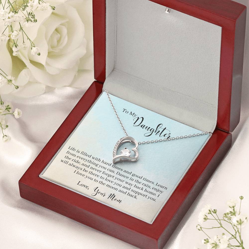 To My Daughter Hard Times And Good Times - Collection Daughter Gift Jewelry Necklace From Daughter Anniversary Daughter Mother Necklace Daughters Forever Love Necklace