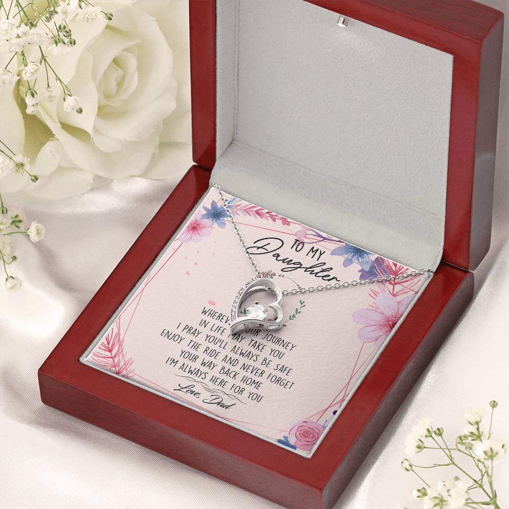To My Daughter Forever Love Necklace Birthday Gift From Dad -  To My Daughter Necklace Father Daughter Necklace Father To Daughter Forever Love Necklace