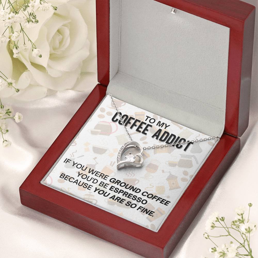 To My Coffee Addict Love Necklace Gift Forever Love Necklace