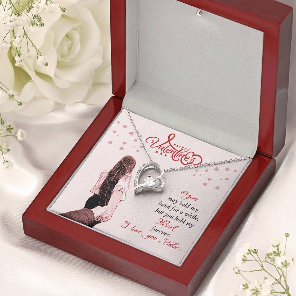 Valentine's Day Gift Necklace For Wife With Message Card I Love You Babe Gift Necklace For Her 1 Forever Love Necklace