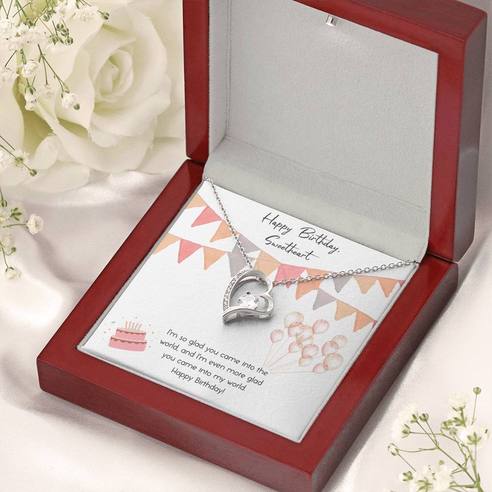 Happy Birthday Sweetheart 1 Forever Love Necklace
