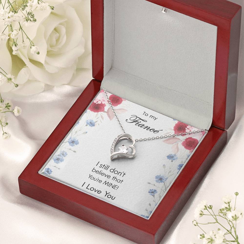 To My Fiance - I Love You - 925 Sterling Silver Pendant Forever Love Necklace